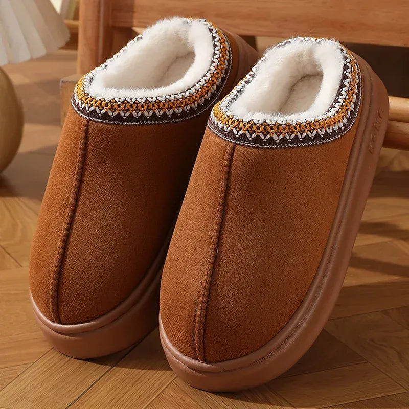 SnugSpirit Brown / 3 Plush Fluffy Slippers