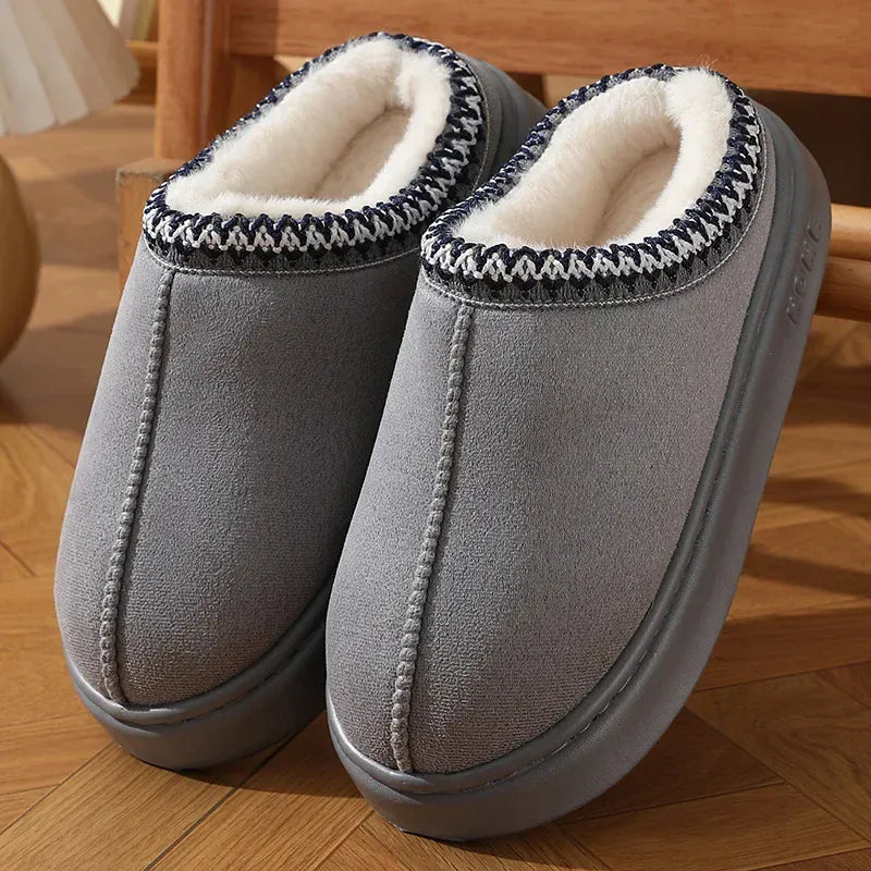 SnugSpirit Grey / 3 Plush Fluffy Slippers