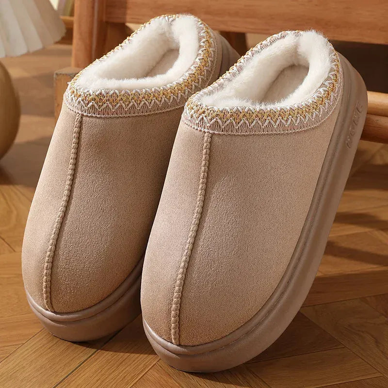 SnugSpirit Beige / 3 Plush Fluffy Slippers